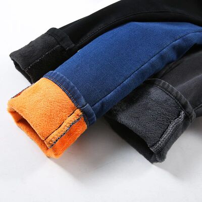 Women Thermal Jeans Stch High Waist Winter Plush Warm Oversi