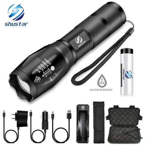 Shustar Led flashlight Ultra Bright torch L2/V6 Camping ligh