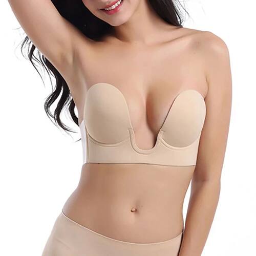 Strapless Bras Invisible Push Up Bra Silicone Brassiere Deep