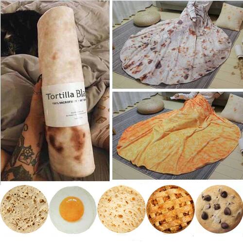 WOSTAR Soft warm flannel tortilla pizza blanket mexican pita