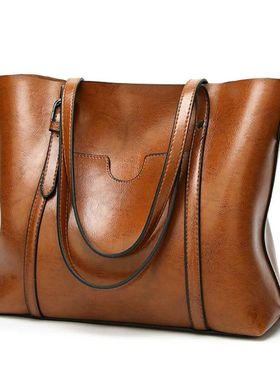 Shoulder Bags for Women Oil Wax Leather Handbag Tote Crossbo