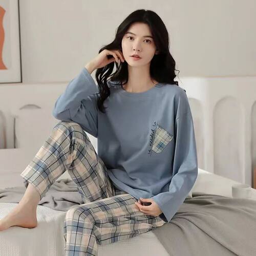 New Pajamas Ladies Spring and Autumn Long Sleeve Thin Sectio