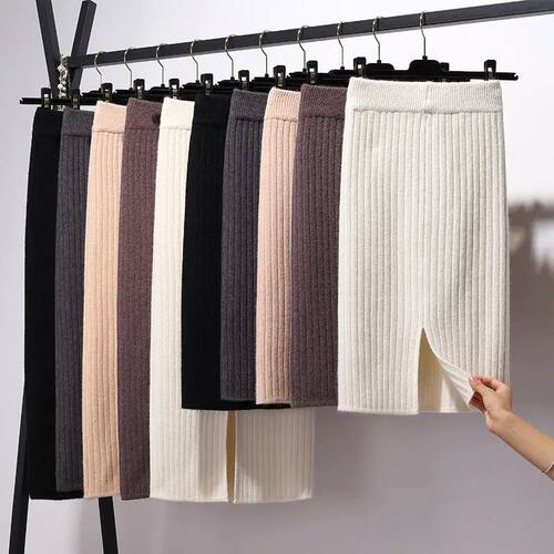 All Season Women Stchable Knitted Bodycon Pencil Sweater Ski