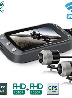 GreenYi WiFi Motorcycle DVR Dash Cam 1080P+1080P Full HD Fro