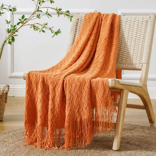 Battilo Throw Blanket Textured Lightweight Knitted Bed Plaid