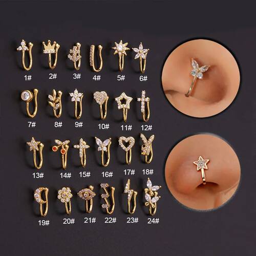 2024 New 1Pc Fake Piercing Clip Nose Ring Cuff Body Jewelry