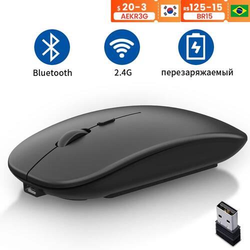 Wireless Mouse Computer Bluetooth Mouse Rechargeable Mouse W