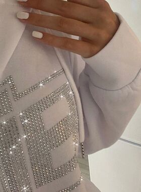 Bling Bling Shiny Y2k Rhinestone Hoodies Jacket Coat Skeleto