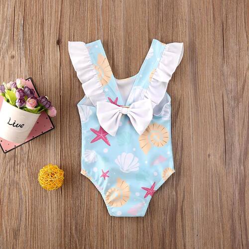 Newest Arrival Toddler Newborn Baby Girls Shell Print Swimsu