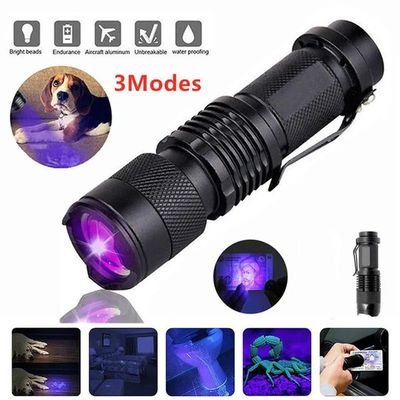 Ultra Violet LED Flashlight Blacklight Light 395/365 nM Insp