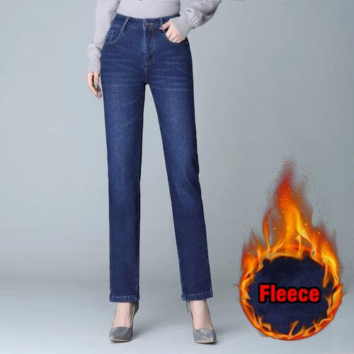 Winter Warm Jeans Women Fleece Winter New Thick High Waist S