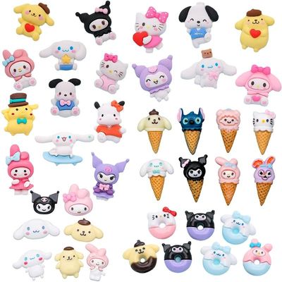 10Pcs Kawaii My Melody Cinnamoroll Kuromi Anime Cute Cartoon