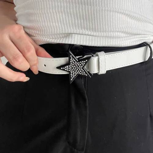 Star Rhinestone Belt For Women Fashion Y2k 2000s Waist Strap