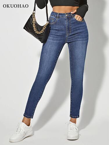Skinny Jeans For Women Stchy High Waist Classic Denim Pant S