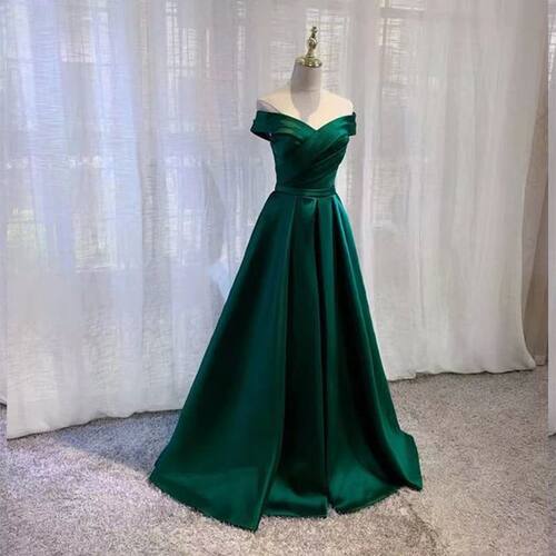 Boat Neck Pleat A-Line Evening Dress Lace Up Elegant Short S