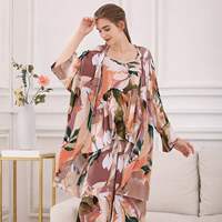 Cotton Viscose Ladies Three-piece Pajamas Set Women Spring a thumbnail 5