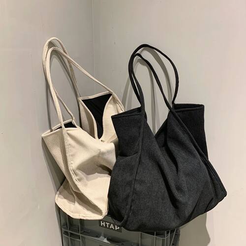 Large Corduroy Shoulder Shopper Bag for Women 2023 Cotton Cl
