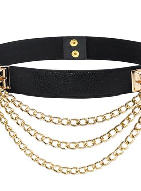 1PC Women Gift Dress Belt Lazy Punk Gold Chain Daily Wide Me