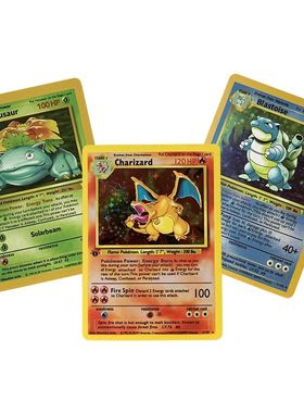 3Pcs Pokemon 1996 Years English Cards PTCG Charizard Blastoi