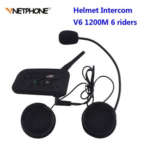 Vnetphone V6 BT Interphone 1200m Motorcycle Bluetooth Helmet
