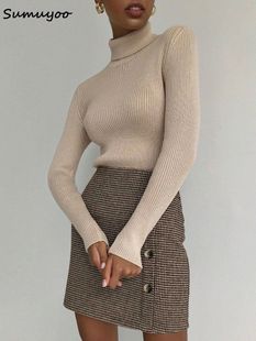 Turtleneck Women Sweaters Sumuyoo Winter Basic Autumn 2022