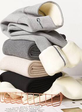 Women's Leggings Winter Lamb Cashmere Warm Pants with Fleece