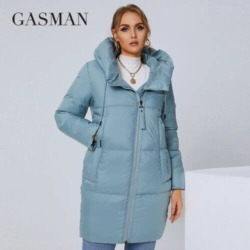 GASMAN 2022 Women's down jacket Long fashion classic style C