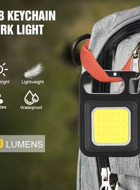 Multifunctional  Glare COB Keychain Pendant Light Usb Chargi