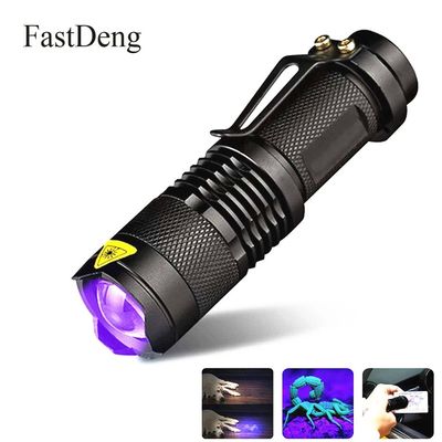 LED UV Flashlight Ultraviolet Torch With Zoom Function  UV B