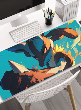 路卡利欧 宝可梦 动漫周边 鼠标垫大号电竞游戏桌面垫 防滑可水洗