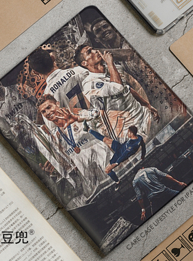 C罗纳尔多ipad10.2适用air3/4/5第十代10.9寸保护套matepad pro11笔槽mini45/6小米5华为M6荣耀v8Pro足球周边