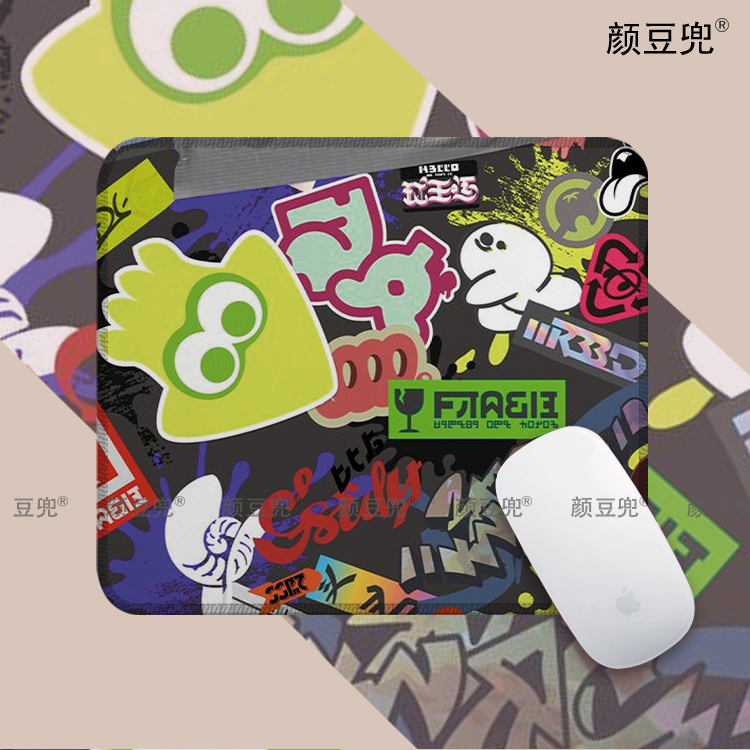 Splatoon3喷射战士 办公桌桌垫 键盘鼠标垫 锁边鼠标垫 硅胶防滑