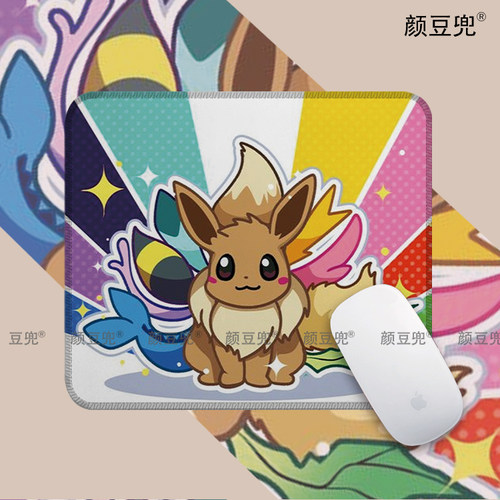 EEVEE伊布家族 动漫宝可梦办公桌桌垫鼠标垫 锁边鼠标垫 硅胶防滑