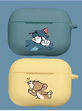 猫和老鼠情侣可爱耳机套 适用苹果airpods Pro保护套3代2蓝牙软壳