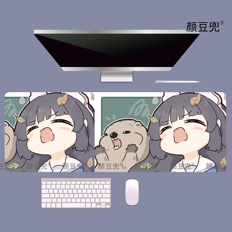 碧蓝档案 垃圾桶兔 小号动漫周边鼠标垫 大号电竞游戏鼠标垫 锁边