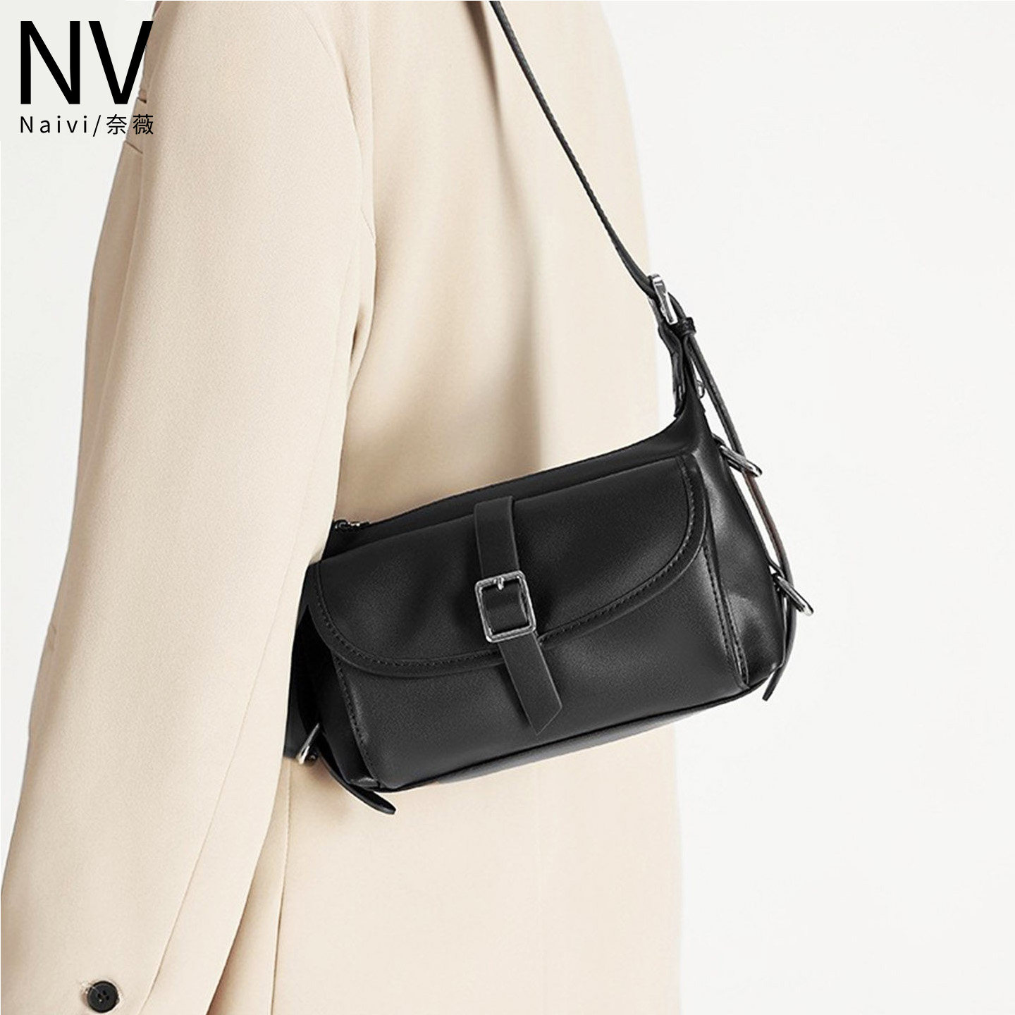 NV春季女包2026新款春夏季通勤大容量hobo包高级感真皮斜挎腋下包
