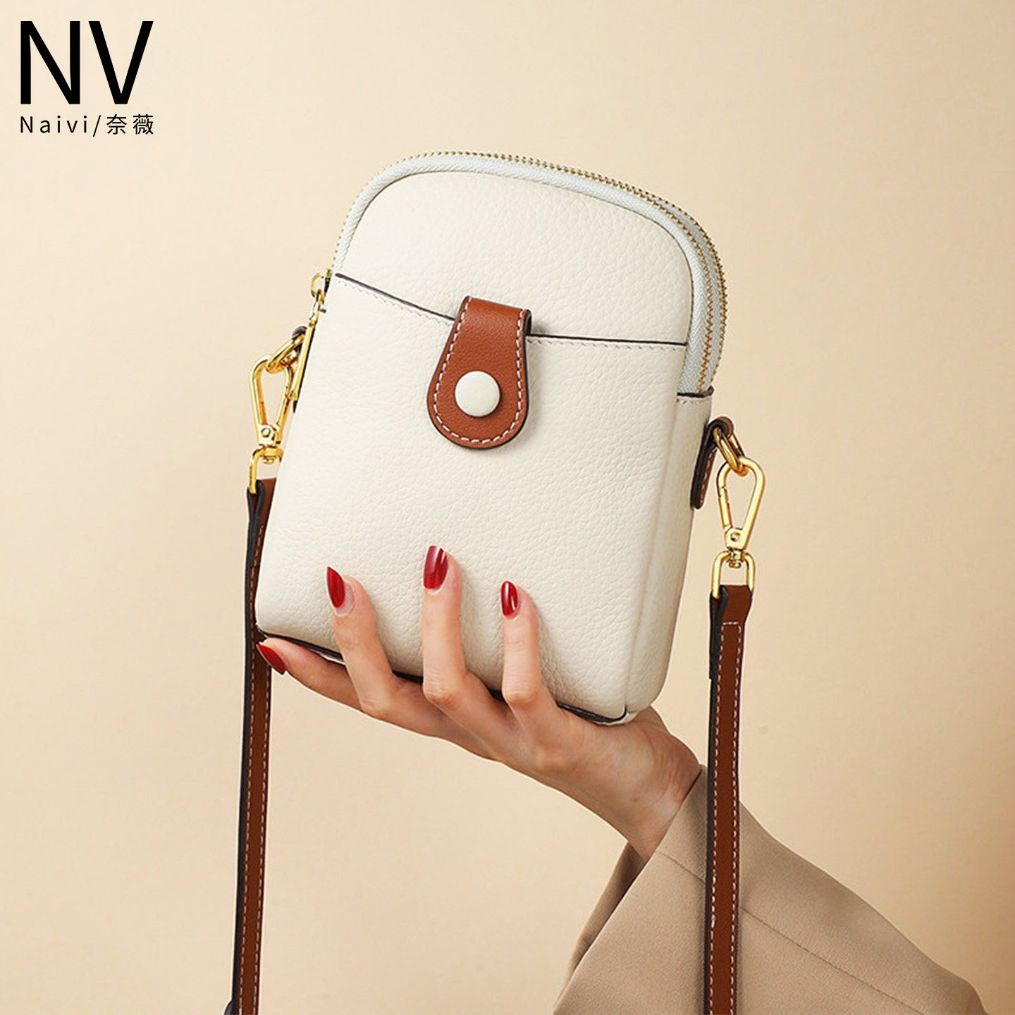 NV手机包女2026新款春夏季真皮洋气轻便小挎包高级感斜挎迷你小包