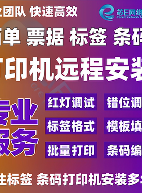 远程佳博芯烨快麦汉印TSC等面单标签条码打印机驱动软件安装调试