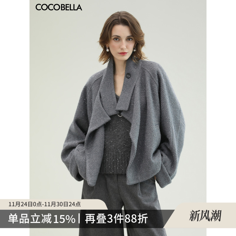 气质灰休闲羊毛短款外套