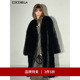 COCOBELLA仿貂绒横排工艺环保皮草外套女大衣FU3006 3件5折