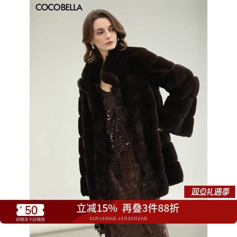 COCOBELLA仿紫貂环保皮草外套