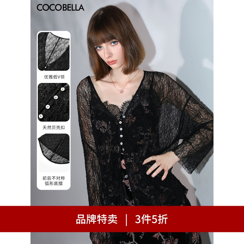 COCOBELLA镂空微透视蕾丝衫