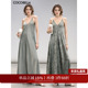 新中式 COCOBELLA 只此青绿 印花吊带裙女双面穿国风连衣裙FR0052
