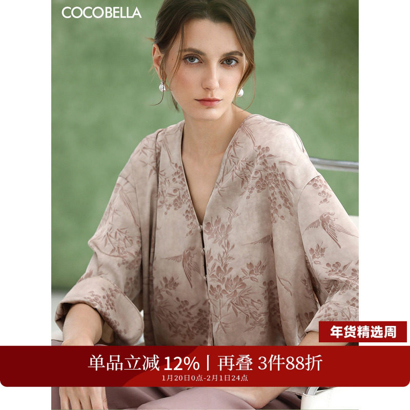 COCOBELLA[棠梨映夏]时尚国风衬衫式短外套女新中式上衣SR0076-2,女装/女士精品,短外套,淘宝优惠券,粉丝福利购,淘宝优惠卷
