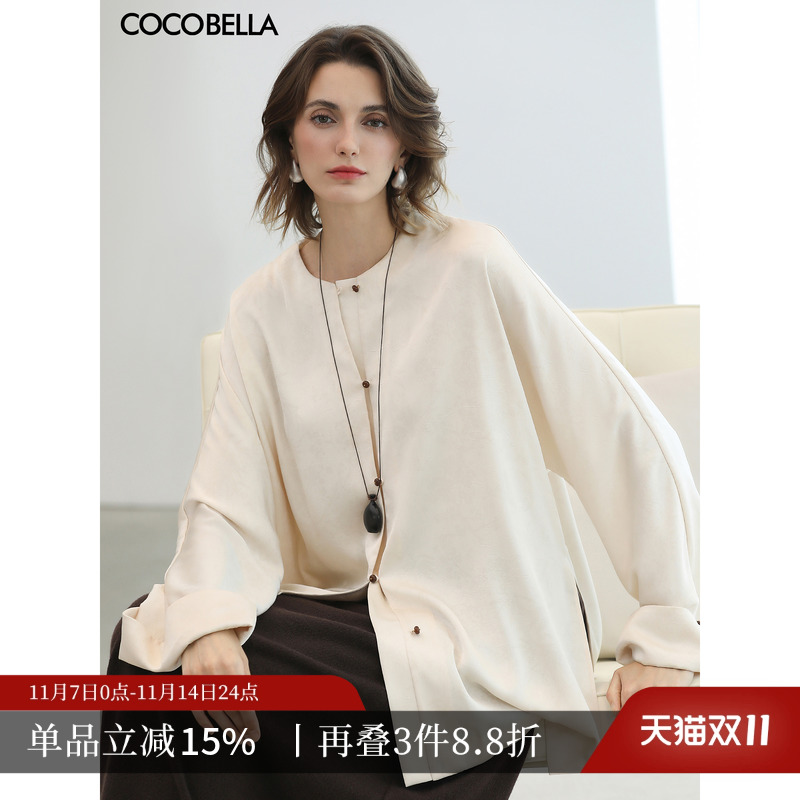 新中式翻折袖中长款国风衬衫