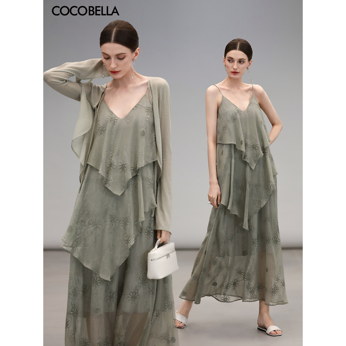 COCOBELLA微透视轻薄优雅遮阳衫女春夏长袖针织小开衫MZ173-2