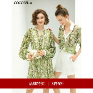 雪纺裙FR512 COCOBELLA肌理感压褶花卉印花连衣裙长袖 3件5折