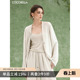SC3016 COCOBELLA法式 优雅缎面米白色外套女松弛感简约休闲西装