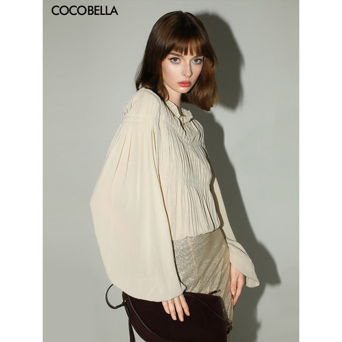 COCOBELLA气质名媛压褶衬衫