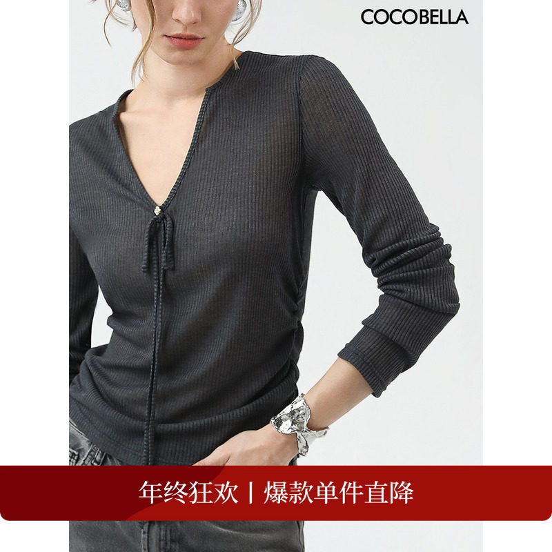 COCOBELLA亲肤抽褶针织衫
